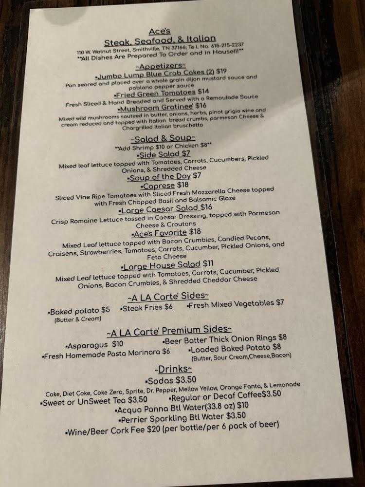 Ace's Steak, Seafood, Italian restaurant. Menu image 4
